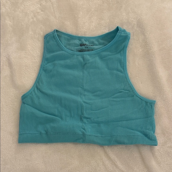Garage Turquoise Ribbed Crop Top - Picture 1 of 1
